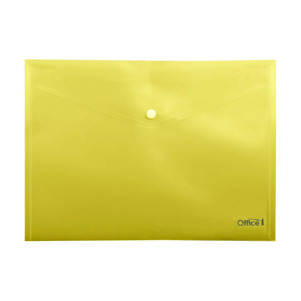 Office 1 Dosar, A4, cu capse, transparent, galben