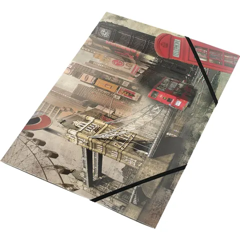 Dosar Panta Plast London Collection, PP, cu elastic, 3 clapete, A4