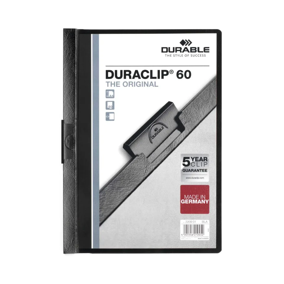 Dosar Durable Duraclip 60, A4, negru