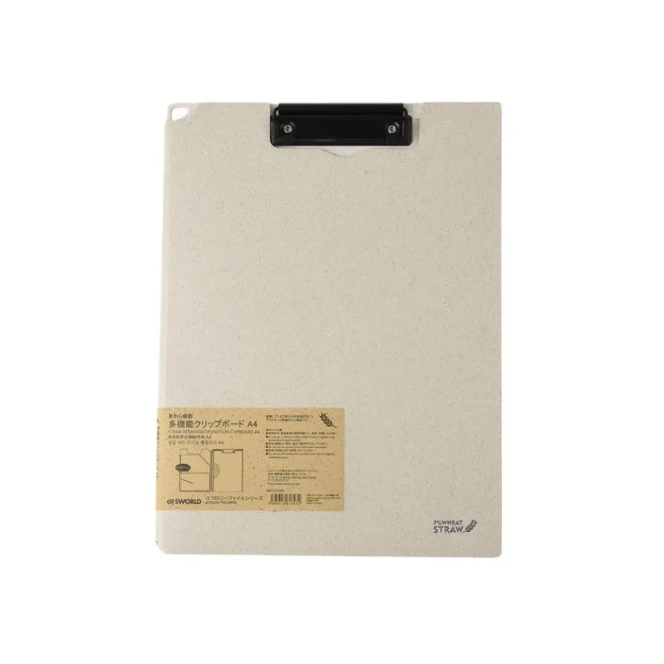 Sworld Clipboard Wheat Straw, cu copertă, alb