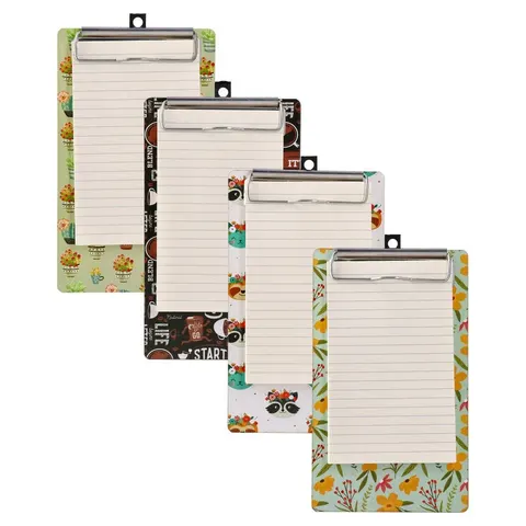 Biro Time Planny Clipboard, 12.5 x 21 cm, cu blocnotes, 48 foi, asortat, 1 buc