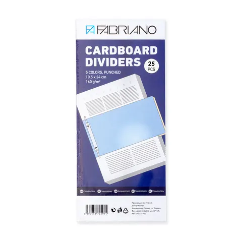 Fabriano Divider, orizontal, carton, 160 g/m2, 5 culori, 25 bucăți