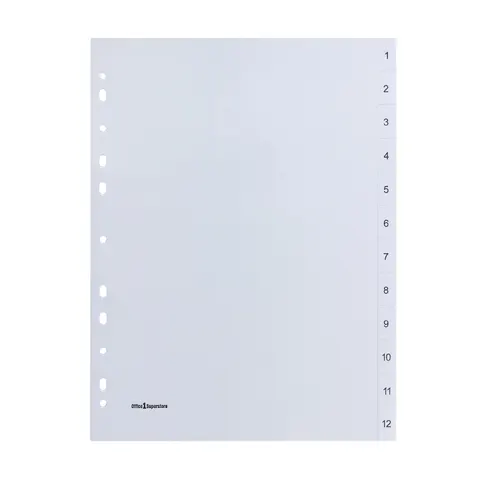 Office 1 Separator, PP, A4, numerotat, 10 bucăți