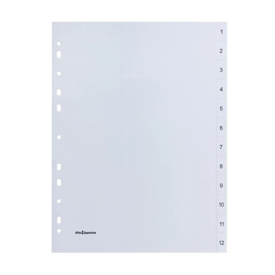 Office 1 Separator, PP, A4, numerotat, 10 bucăți
