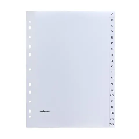Office 1 Separator, PP, A4, cu litere, alfabet englezesc