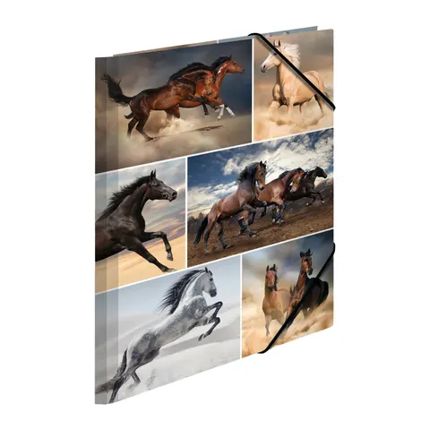Dosar Herma Animals, carton, cu elastic, A4, cai