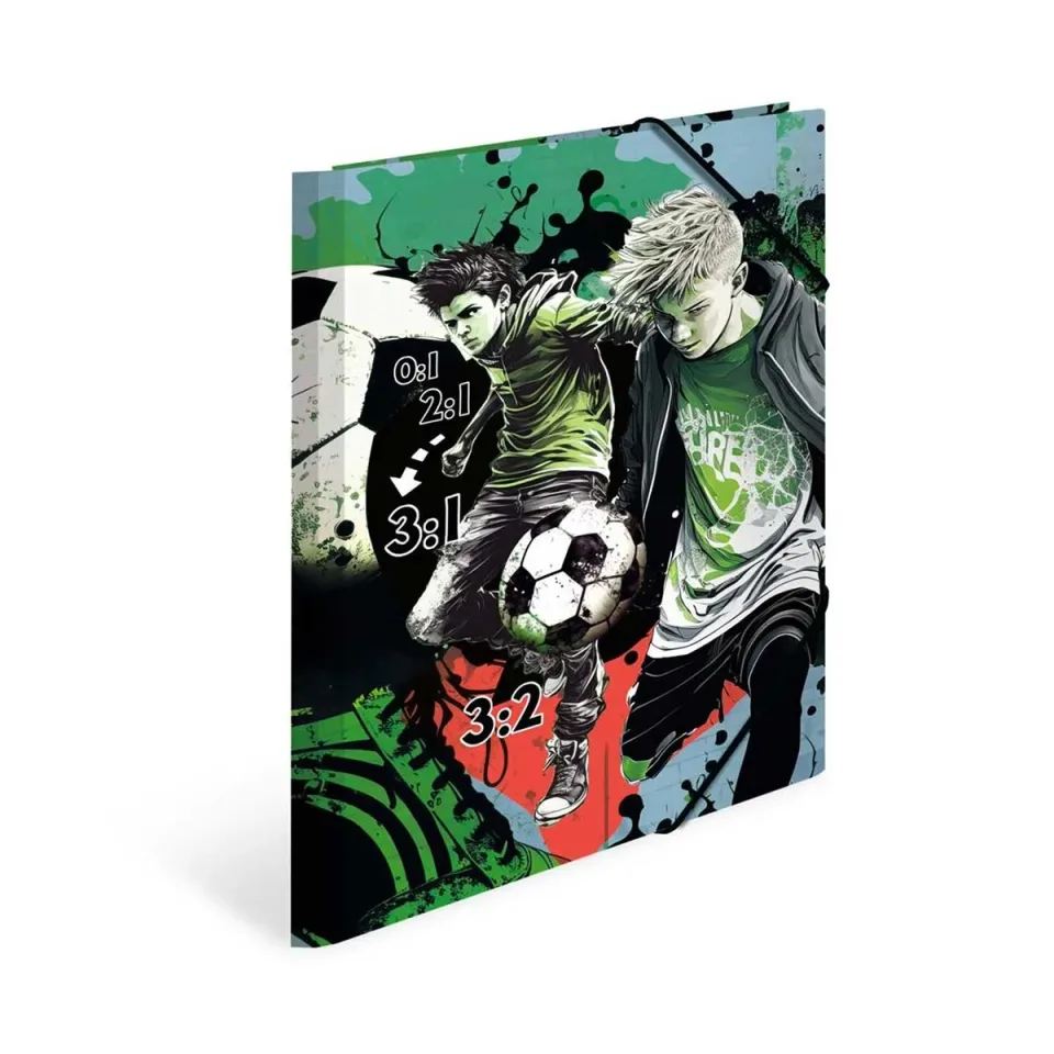 Herma Mapă Street Soccer, carton, cu elastic, A4, fotbal