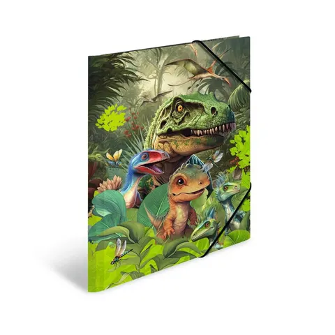 Dosar Herma, carton, cu elastic, A3, dinozauri