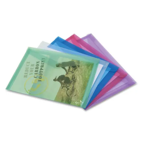 Dosar Rapesco Eco, PP, cu nasture, A4, asortat, 5 bucăți
