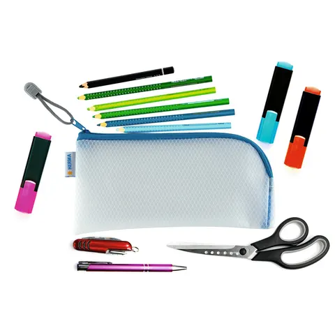Herma Pouch Universal, DL, fermoar, albastru