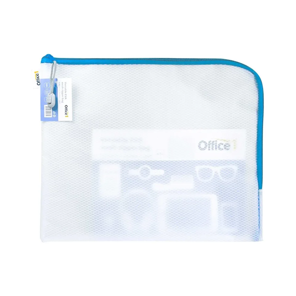 Office 1 Dosar Versatile, A4+, cu fermoar, albastru