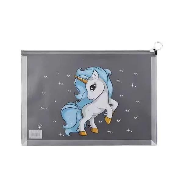Dosar Foska Unicorns, A4, cu fermoar