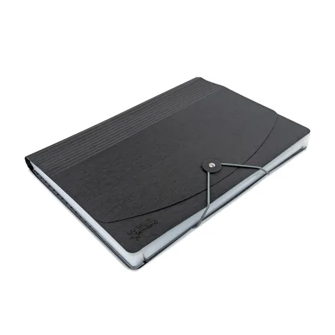Dosar Rapesco Germ-Savvy, tip acordeon, cu elastic și 13 compartimente, negru