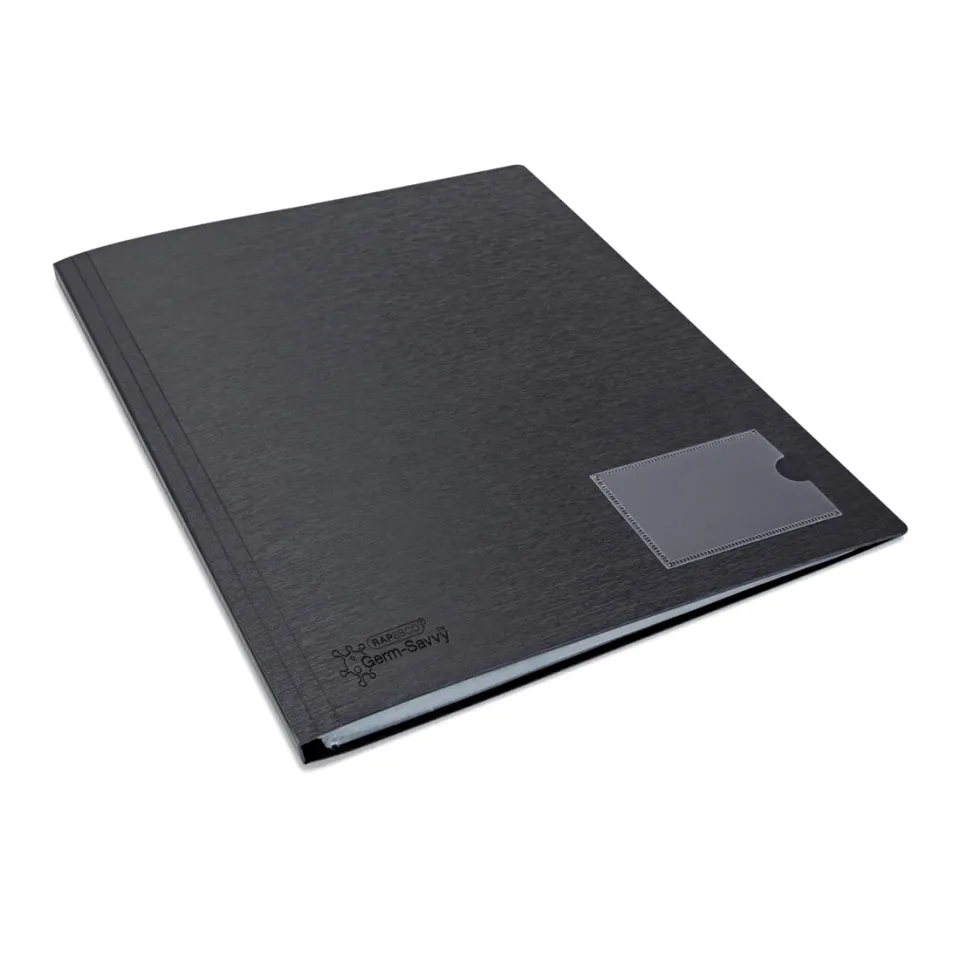 Dosar Rapesco Germ-Savvy, PP, cu 24 de buzunare, negru