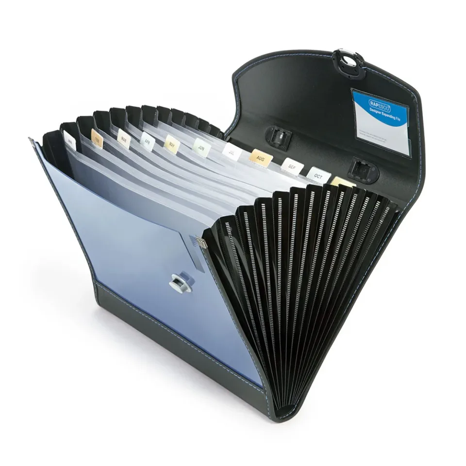 Dosar extensibil Rapesco, 13 compartimente, albastru