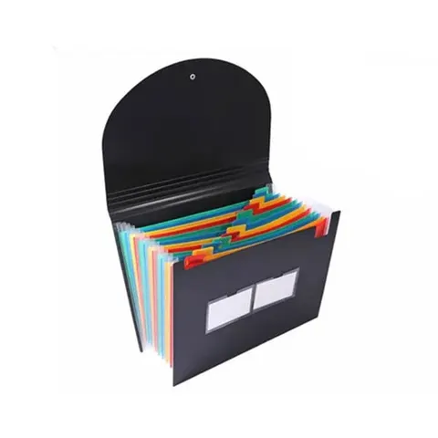 Foska Dosar tip acordion, A4, 13 compartimente, negru