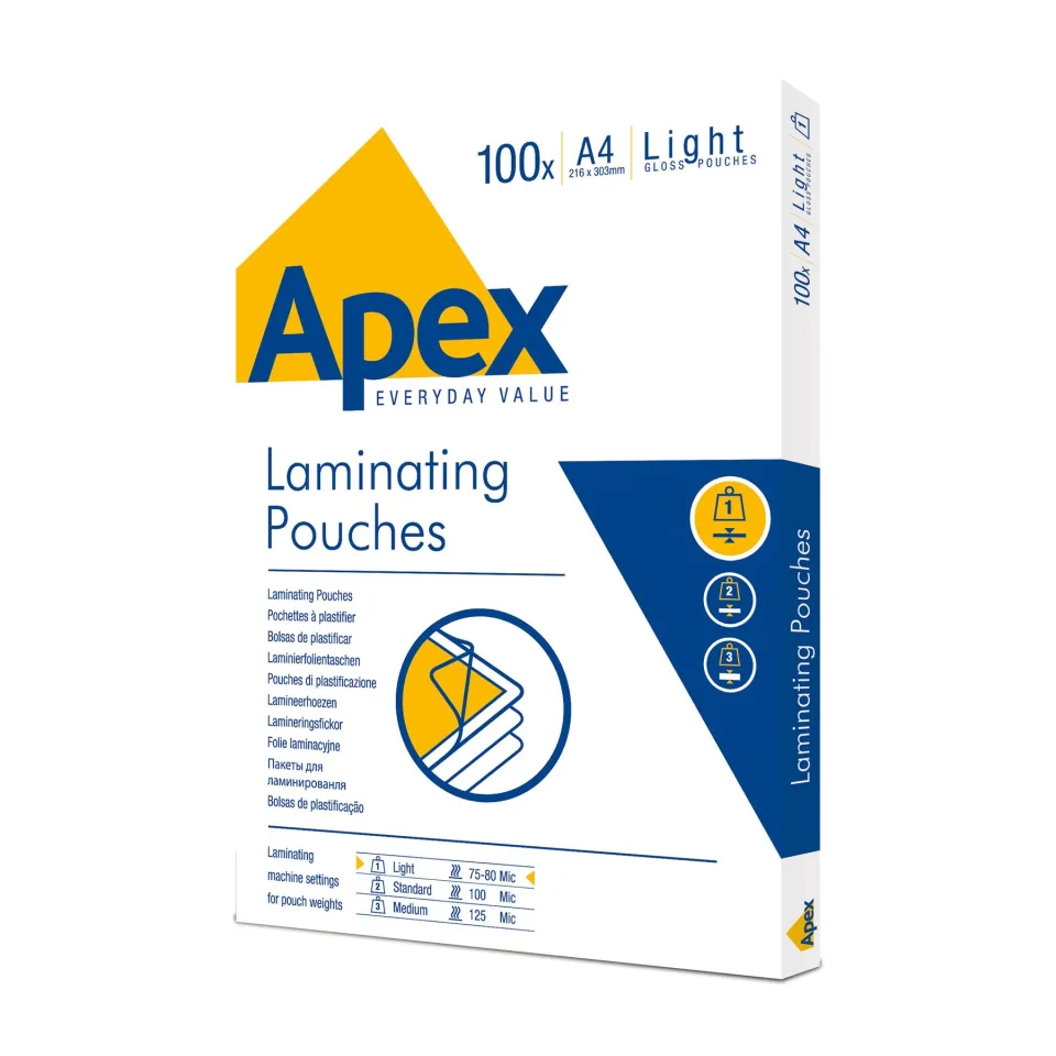 Folie de laminare Apex, A4, 80 µm, 100 buc.