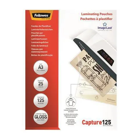 Fellowes Pungi pentru laminat, A3, 125 Microni, 25 Bucăți