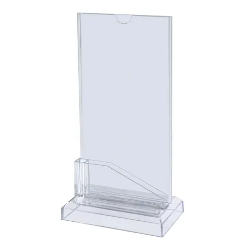 Suport de prezentare KEJEA, cu slot pentru cărți de vizită, 100 x 200 mm, transparent