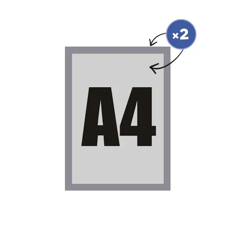 Rama magnetică, dublu față, A4, argintie