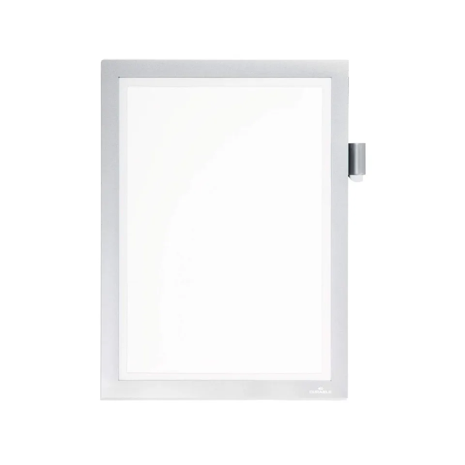 Durable Duraframe ramă note, autoadezivă, magnetică, A4, argintie