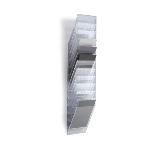 Suport de perete Durable Flexiboxx, vertical, 12 x A4, transparent