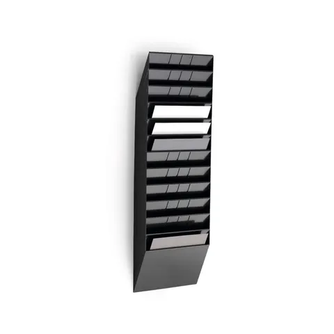 Suport de perete Durable Flexiboxx, orizontal, 12 x A4, negru