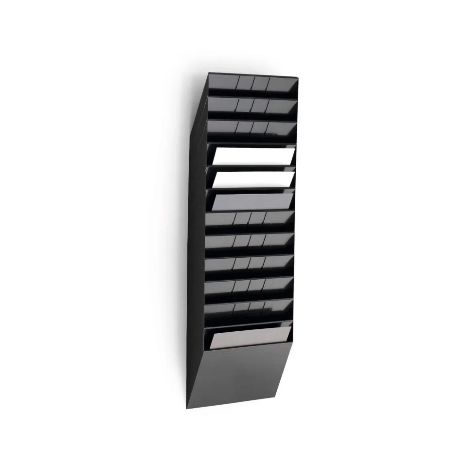 Suport de perete Durable Flexiboxx, orizontal, 12 x A4, negru