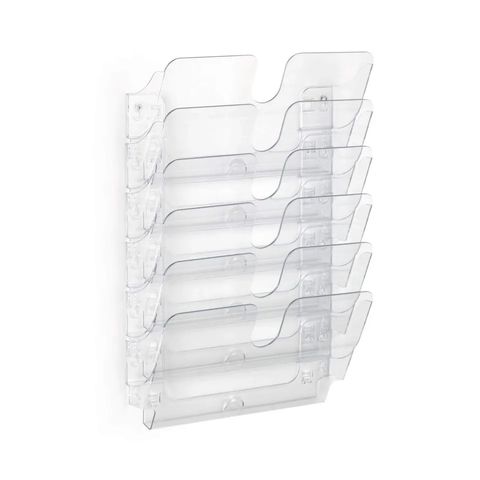 Durable Suport de perete Flexiplus, orizontal, 6 x A4, transparent