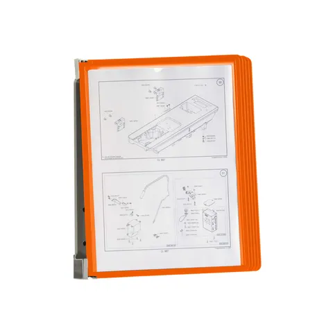 Durable Sistem informativ Vario de perete magnetic, A4, 5 buzunare, portocaliu
