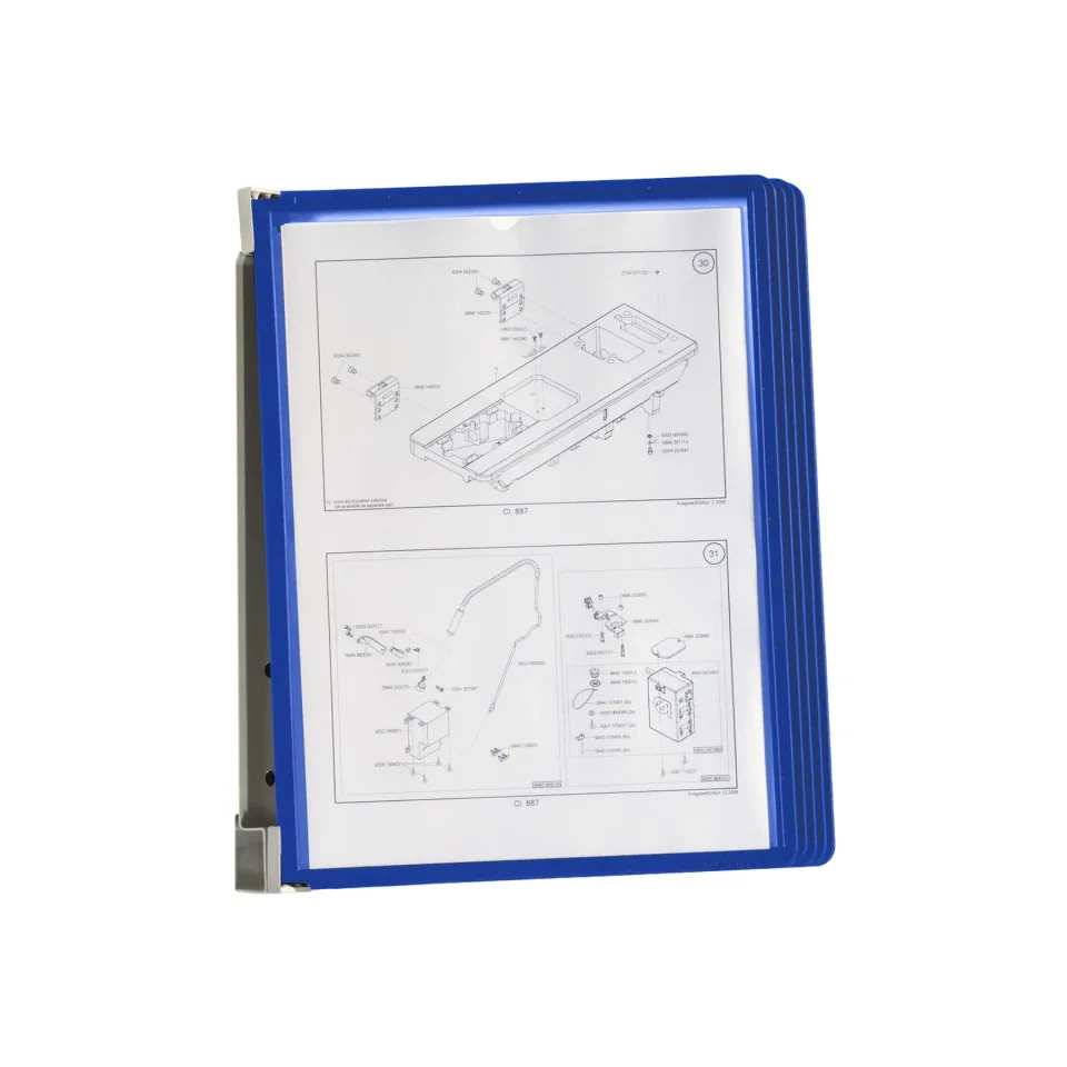 Panou informațional Durable Vario Magnetic de perete, A4, cu 5 buzunare, albastru