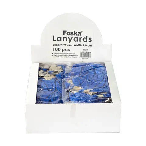 Foska Lanyard, textile, albastru, 100 buc.