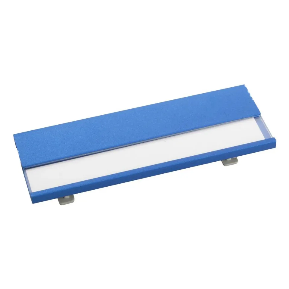 Cool Badge Bindel, aluminiu, cu ac, 70 x 25 x 4 mm, albastru