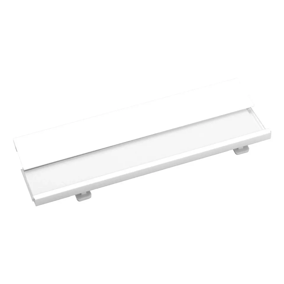 Cool Badge Bindel, aluminiu, cu ac, 70 x 25 x 4 mm, alb