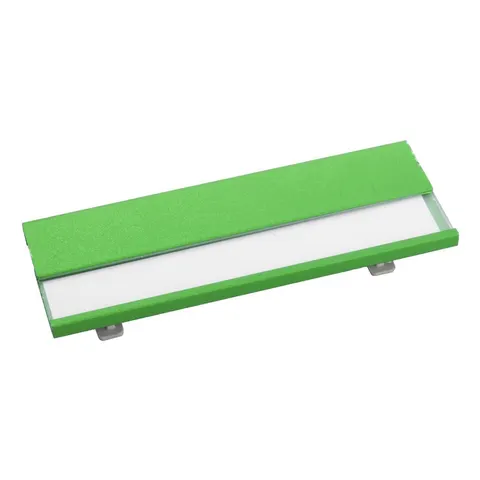 Cool Badge Bindel, aluminiu, cu ac, 70 x 25 x 4 mm, verde