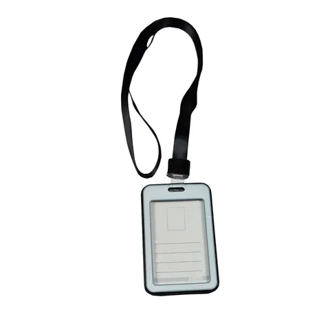 Ecuson KEJEA cu snur, dublu față, vertical, 54 ? 85 mm, negru