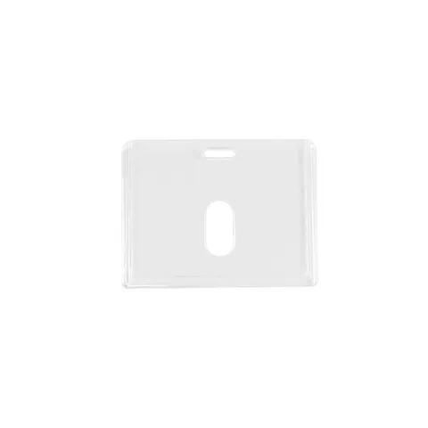Insigna KEJEA, acril, orizontală, 85 x 54 mm, cristal transparent