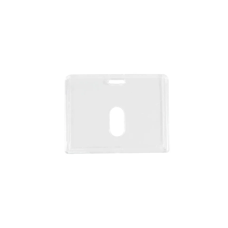 Insigna KEJEA, acril, orizontală, 85 x 54 mm, cristal transparent