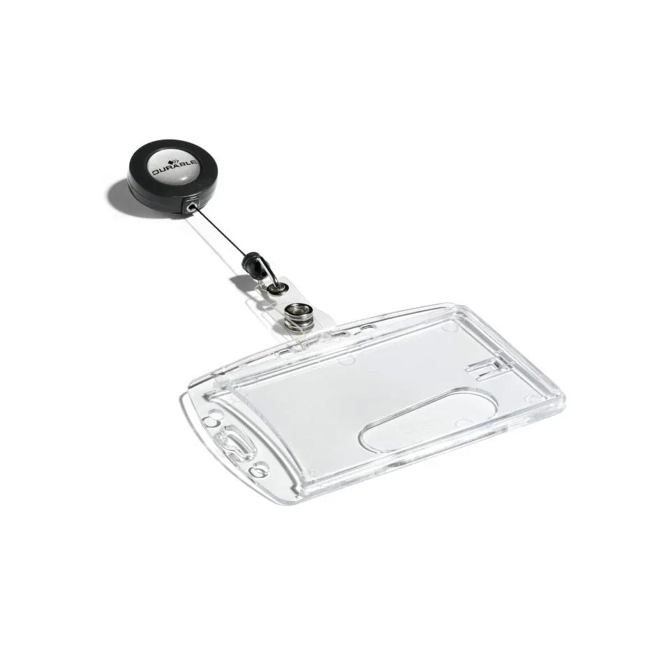 Durable Suport ecuson închis, orizontal și vertical, cu tambur retractabil, 10 bucăți