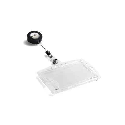 Durable Ecuson Enclosed, orizontal și vertical, cu clemă retractabilă, pentru 2 carduri, 10 bucăți