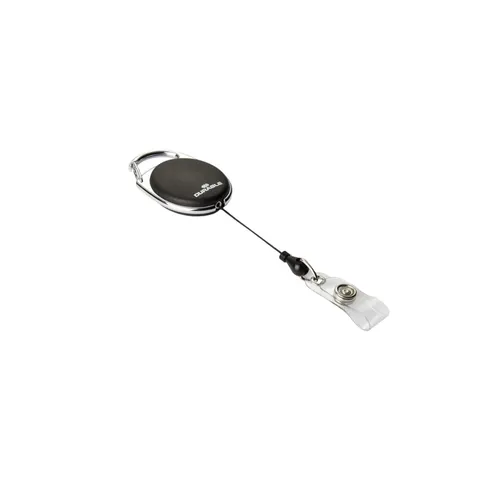Durable Badge Reel Style, Suport Retractabil cu Clip, Negru, 10 buc.
