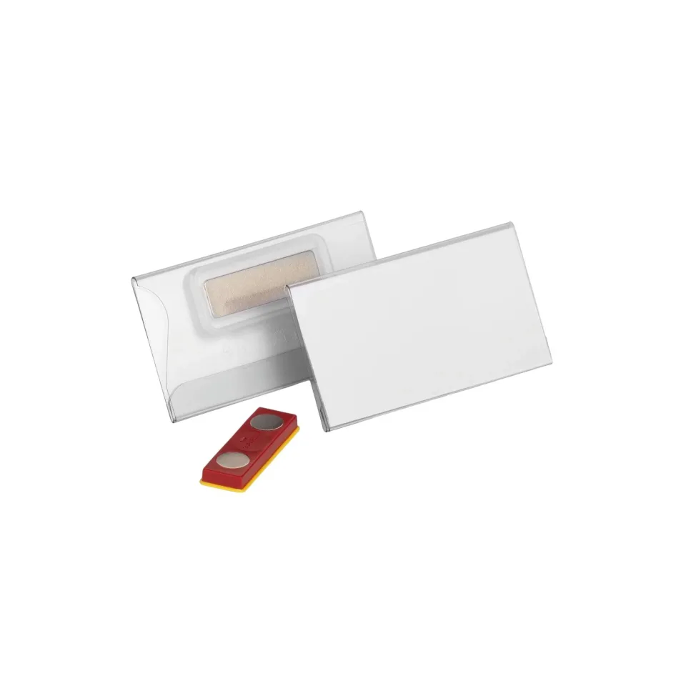 Durable Badge, cu magnet, Orizontal, 40 x 75 mm, Transparent, 25 buc