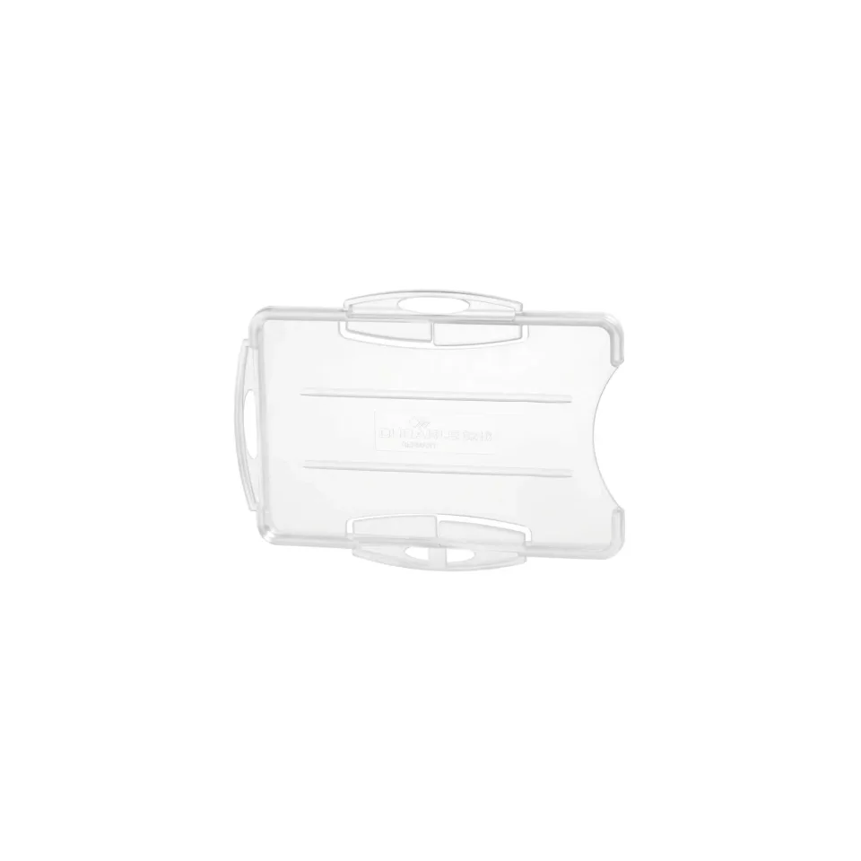 Suport ecuson Durable, orizontal, plastic, pentru 2 carduri, transparent, 10 buc