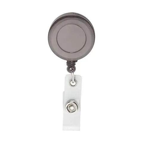 Cool Retractor Slope, suport retractabil pentru ecuson, cu clemă, rotund, transparent-negru