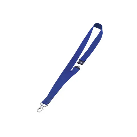Șnur Durable pentru ecuson, textil, albastru închis, 10 bucăți