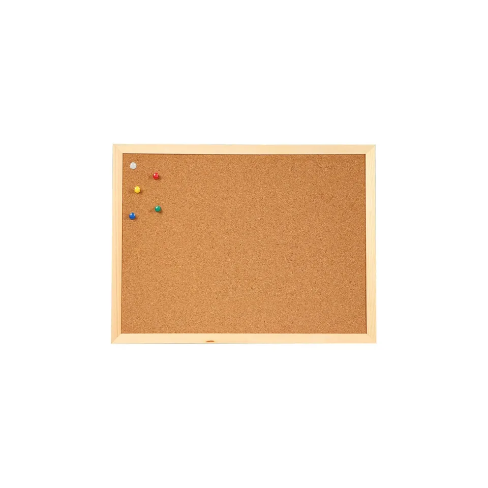 Placă de plută Office 1, ramă din lemn, 40 x 60 cm, cu 5 pioneze incluse