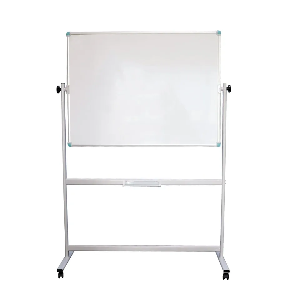 Top Office Tablă albă, 90 x 120 cm, magnetică, dublă față, pe roți