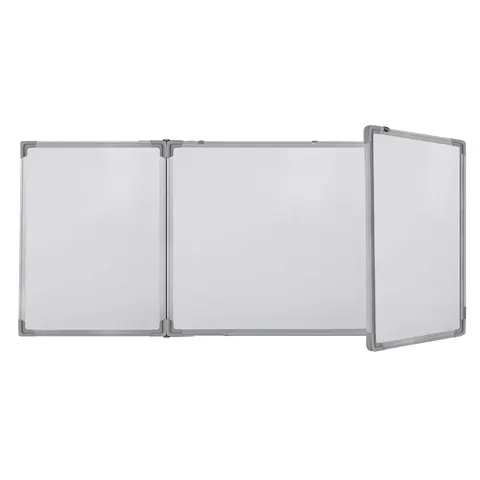 Office 1 Tablă albă, triplă, 120 x 360 (90 + 180 + 90) cm, magnetică, ramă din aluminiu