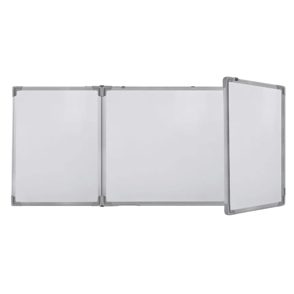 Office 1 Tablă albă, triplă, 120 x 360 (90 + 180 + 90) cm, magnetică, ramă din aluminiu