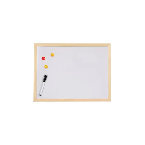 Office 1 Tablă albă, magnetică, cu ramă de lemn, 40 × 60 cm